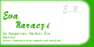 eva maraczi business card