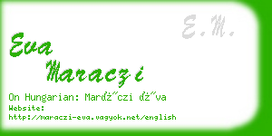 eva maraczi business card